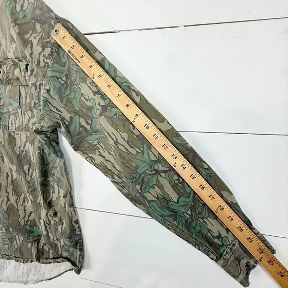 Vintage Mossy Oak Camo Button Up Shirt Mens Medium Vented Hunting Cotton - Picture 7 of 11